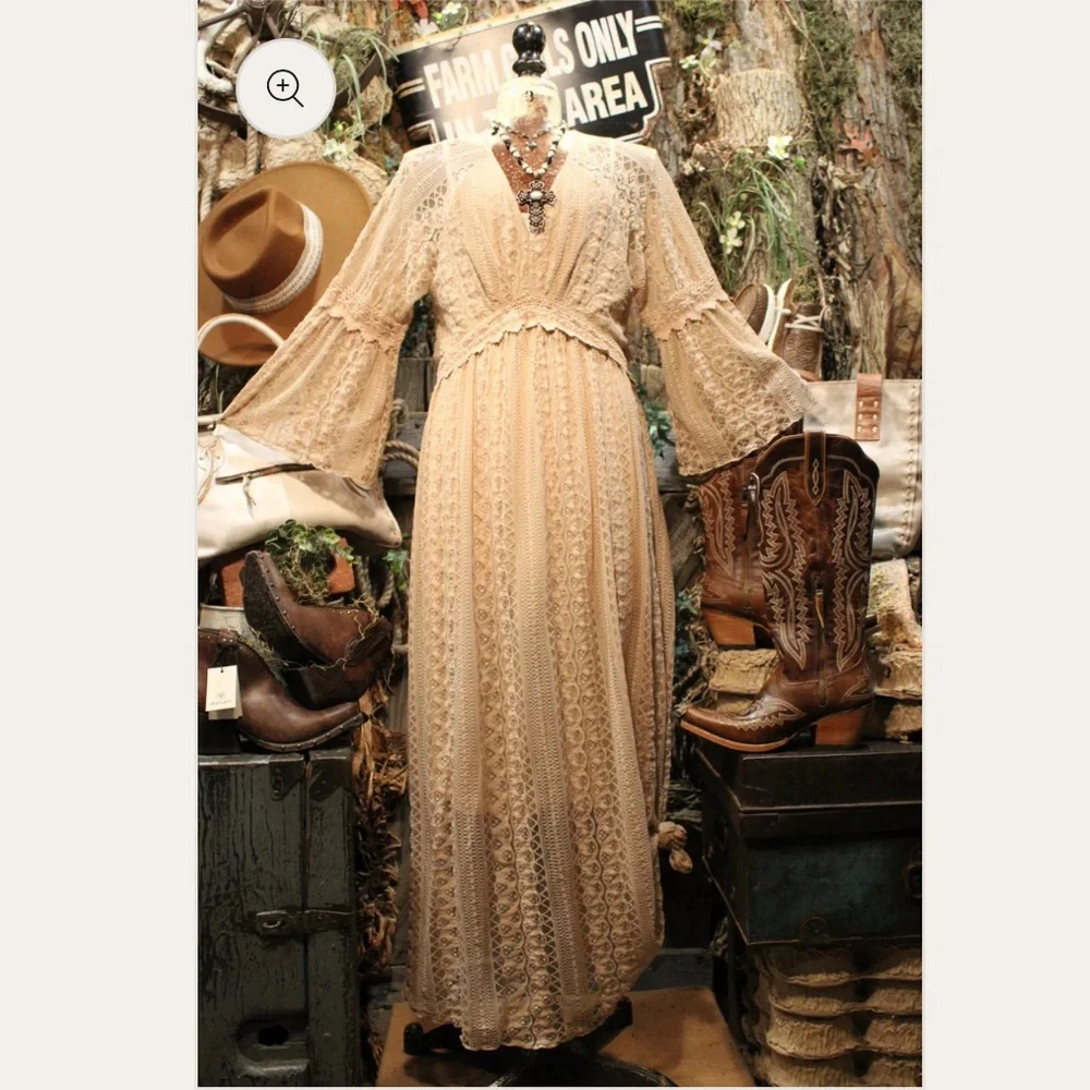 Lead Singer Taupe Maxi Dress 1X NWOT - Picture 1 of 5
